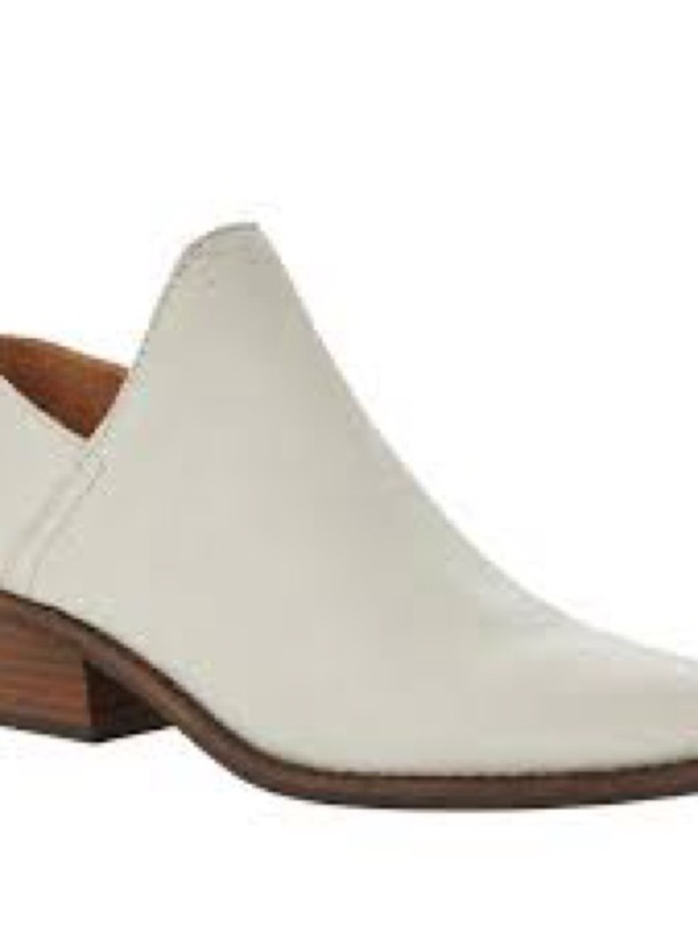 Lucky Brand Fausst Milk White Leather Distressed Ankle Bootie